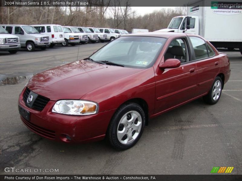 Inferno Red / Taupe 2004 Nissan Sentra 1.8 S