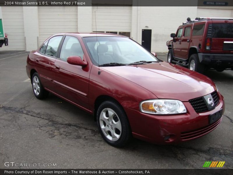 Inferno Red / Taupe 2004 Nissan Sentra 1.8 S