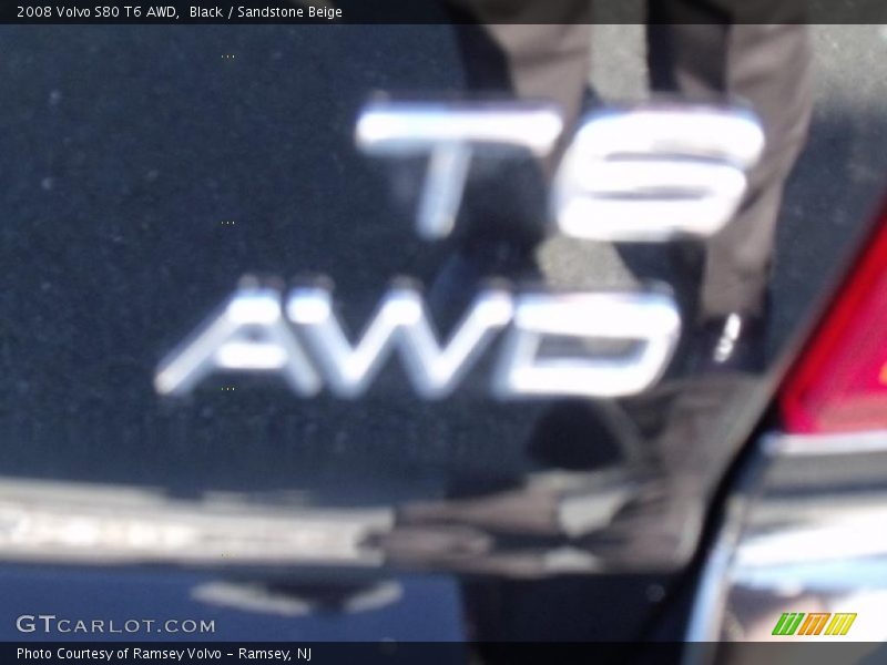 Black / Sandstone Beige 2008 Volvo S80 T6 AWD