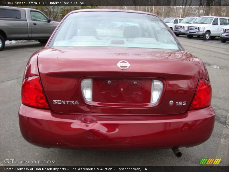 Inferno Red / Taupe 2004 Nissan Sentra 1.8 S
