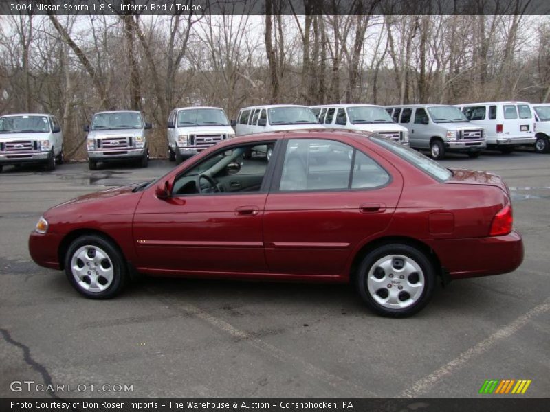 Inferno Red / Taupe 2004 Nissan Sentra 1.8 S