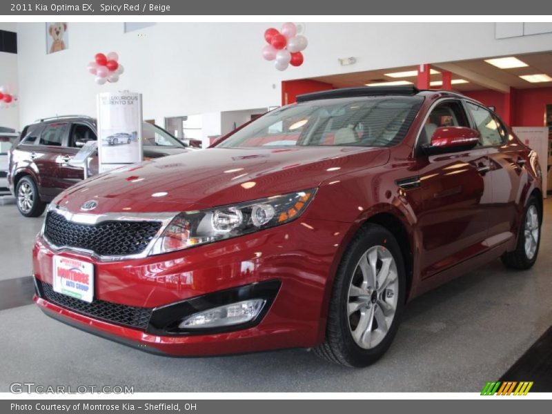 Spicy Red / Beige 2011 Kia Optima EX