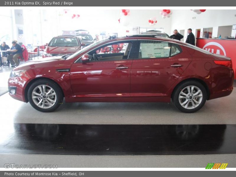 Spicy Red / Beige 2011 Kia Optima EX