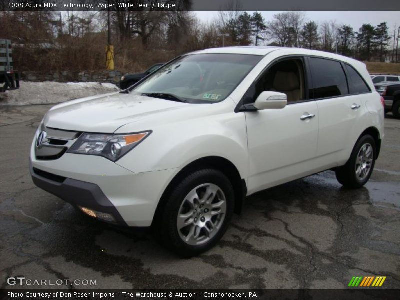 Aspen White Pearl / Taupe 2008 Acura MDX Technology