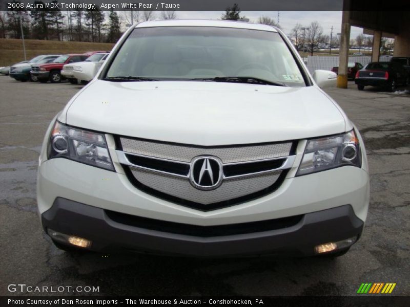 Aspen White Pearl / Taupe 2008 Acura MDX Technology
