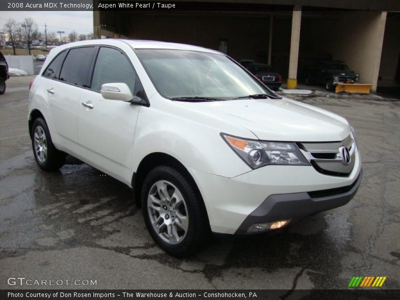 Aspen White Pearl / Taupe 2008 Acura MDX Technology