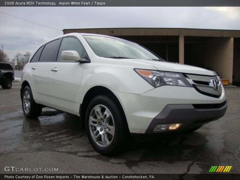Aspen White Pearl / Taupe 2008 Acura MDX Technology
