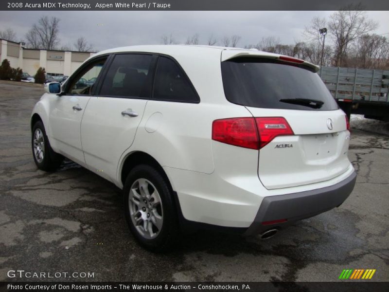 Aspen White Pearl / Taupe 2008 Acura MDX Technology