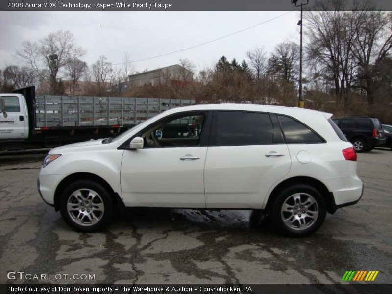 Aspen White Pearl / Taupe 2008 Acura MDX Technology