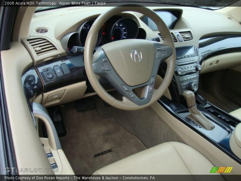 Aspen White Pearl / Taupe 2008 Acura MDX Technology