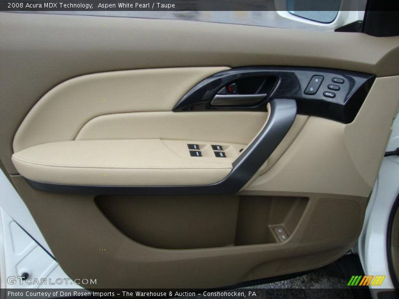 Aspen White Pearl / Taupe 2008 Acura MDX Technology