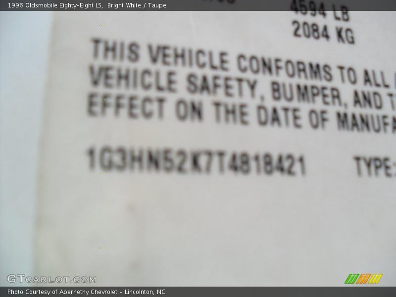 Bright White / Taupe 1996 Oldsmobile Eighty-Eight LS