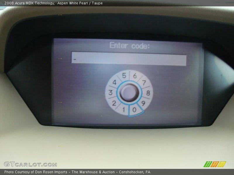 Aspen White Pearl / Taupe 2008 Acura MDX Technology