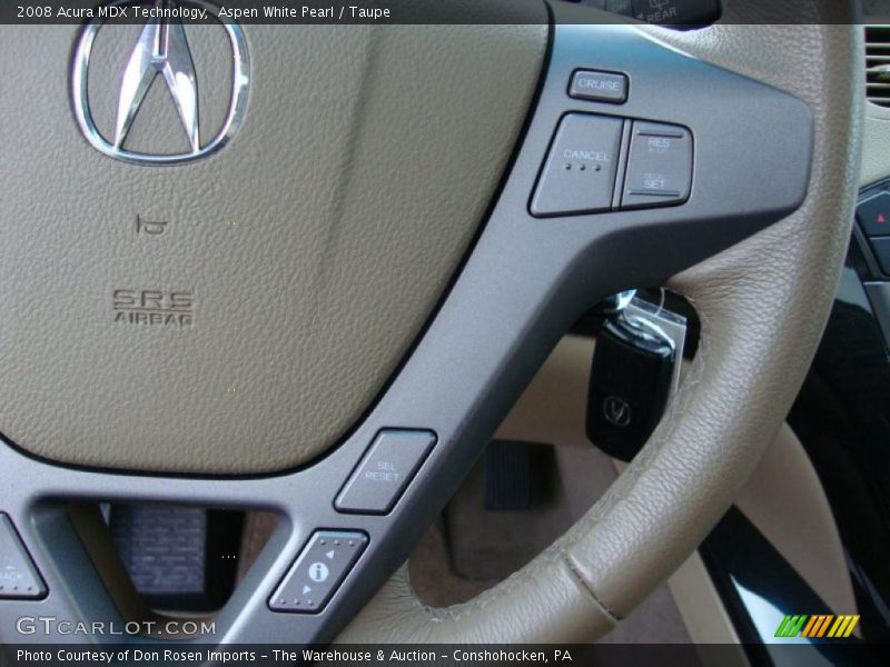 Aspen White Pearl / Taupe 2008 Acura MDX Technology