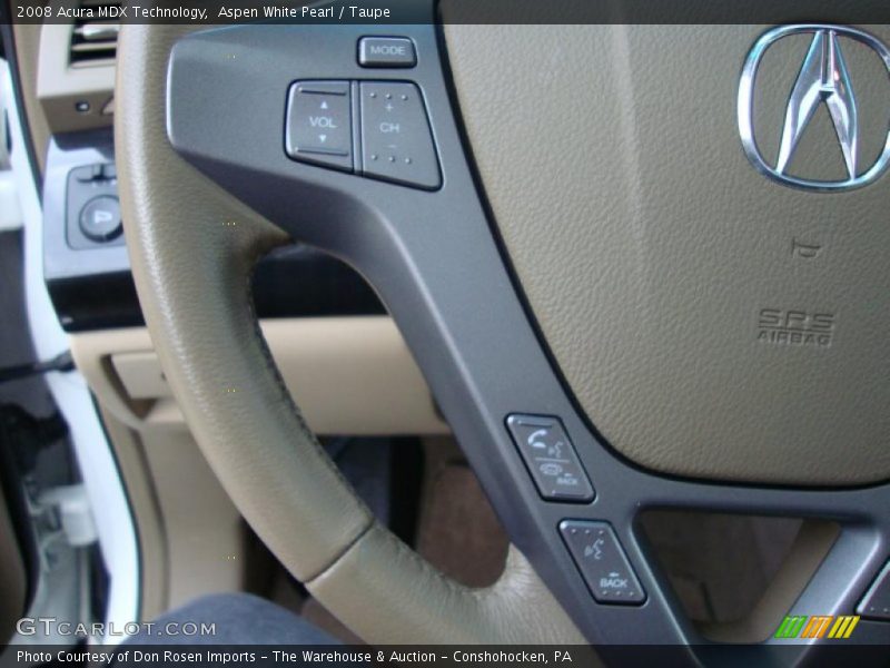 Aspen White Pearl / Taupe 2008 Acura MDX Technology