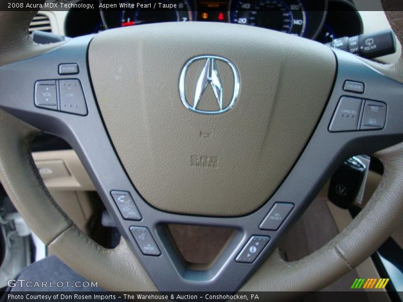 Aspen White Pearl / Taupe 2008 Acura MDX Technology