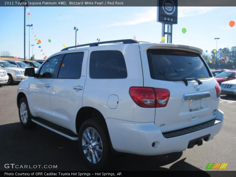 Blizzard White Pearl / Red Rock 2011 Toyota Sequoia Platinum 4WD