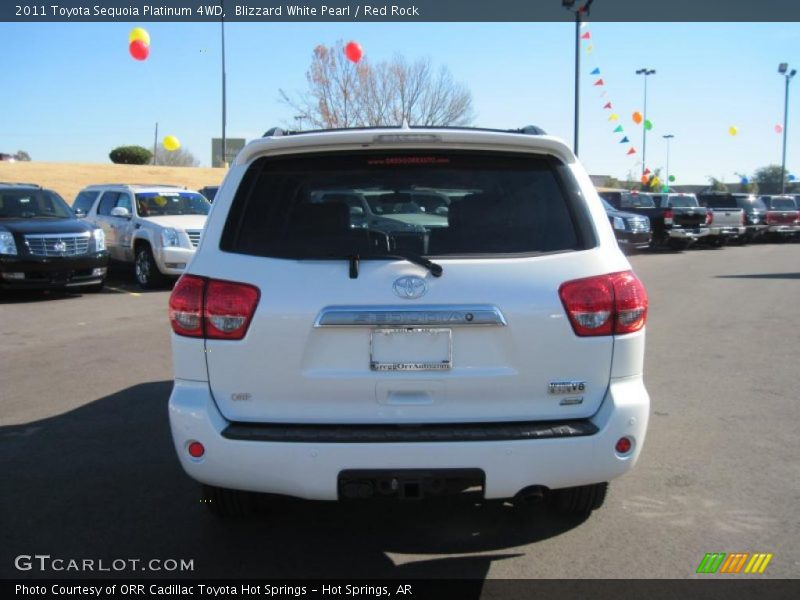 Blizzard White Pearl / Red Rock 2011 Toyota Sequoia Platinum 4WD