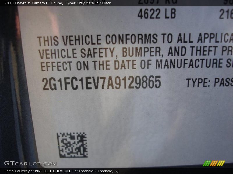 Cyber Gray Metallic / Black 2010 Chevrolet Camaro LT Coupe