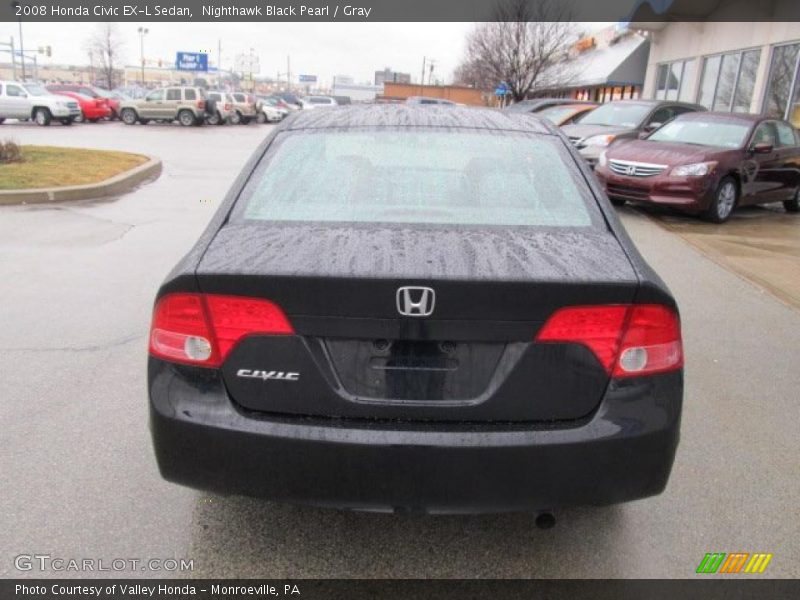 Nighthawk Black Pearl / Gray 2008 Honda Civic EX-L Sedan