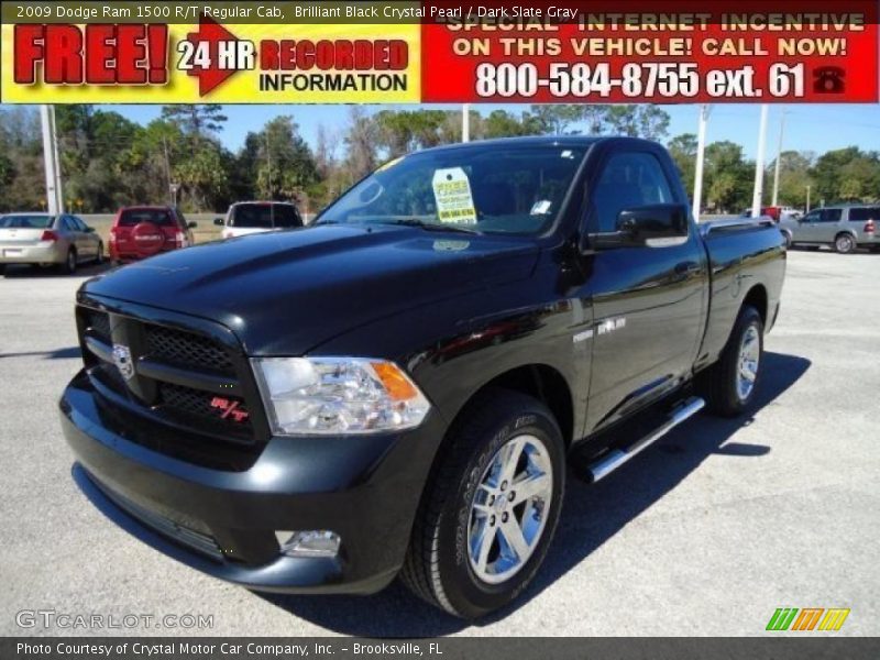 Brilliant Black Crystal Pearl / Dark Slate Gray 2009 Dodge Ram 1500 R/T Regular Cab