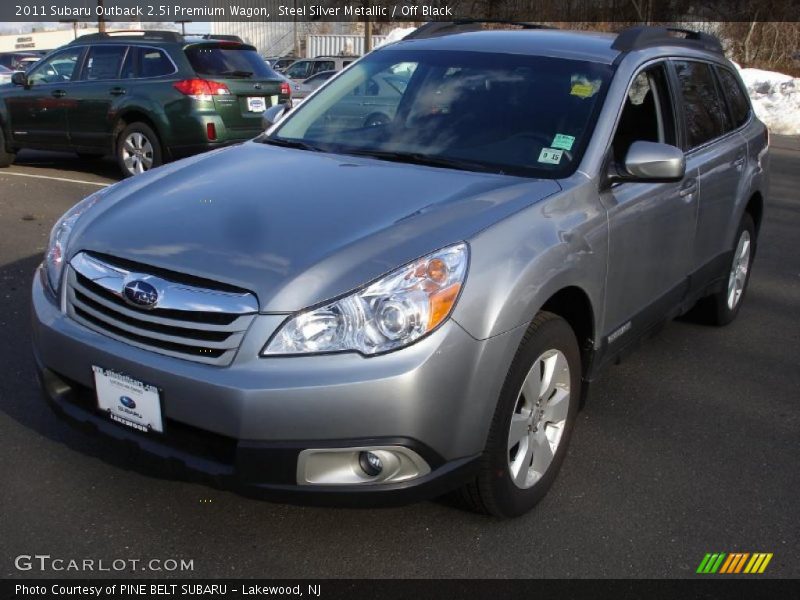 Steel Silver Metallic / Off Black 2011 Subaru Outback 2.5i Premium Wagon