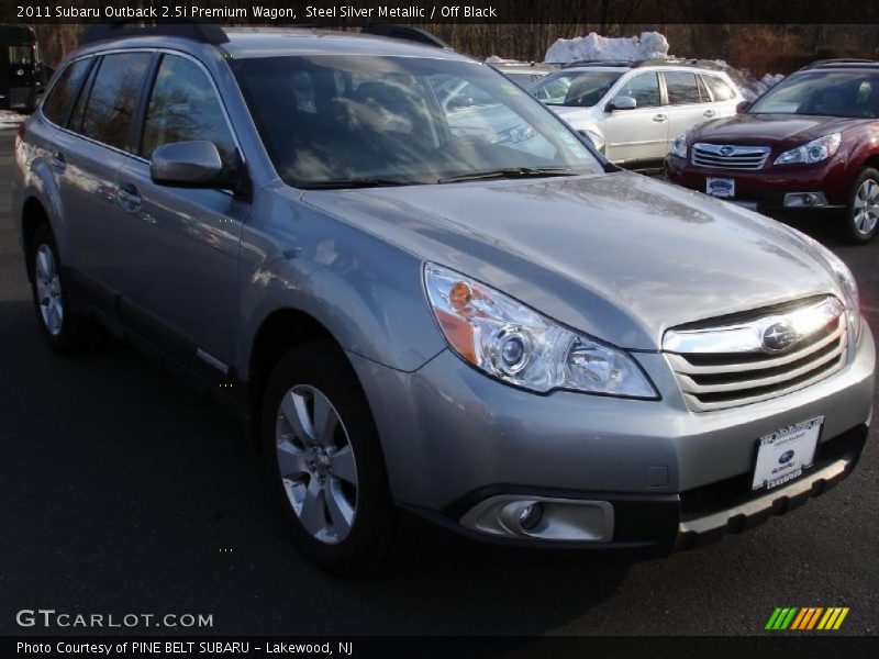 Steel Silver Metallic / Off Black 2011 Subaru Outback 2.5i Premium Wagon