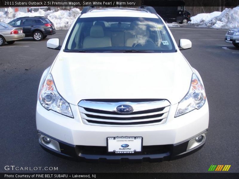 Satin White Pearl / Warm Ivory 2011 Subaru Outback 2.5i Premium Wagon