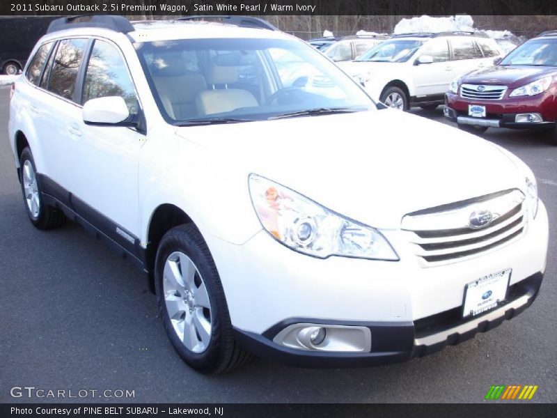 Satin White Pearl / Warm Ivory 2011 Subaru Outback 2.5i Premium Wagon