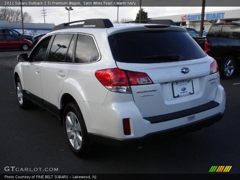 Satin White Pearl / Warm Ivory 2011 Subaru Outback 2.5i Premium Wagon