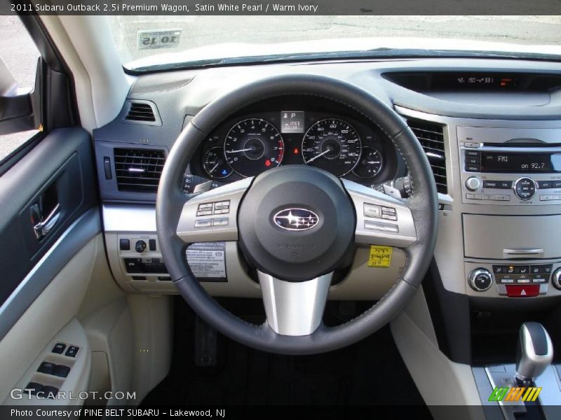 Satin White Pearl / Warm Ivory 2011 Subaru Outback 2.5i Premium Wagon