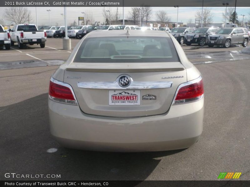 Gold Mist Metallic / Cocoa/Cashmere 2011 Buick LaCrosse CX