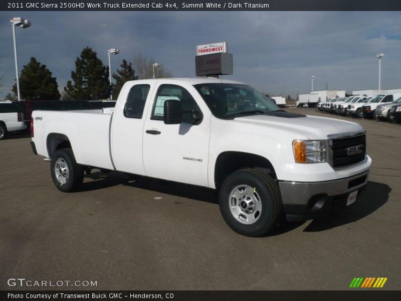 Summit White / Dark Titanium 2011 GMC Sierra 2500HD Work Truck Extended Cab 4x4