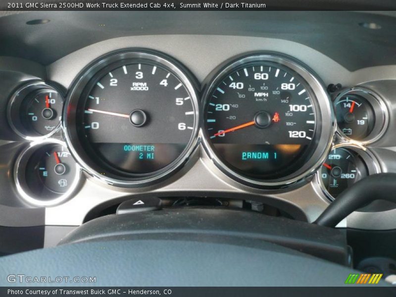  2011 Sierra 2500HD Work Truck Extended Cab 4x4 Work Truck Extended Cab 4x4 Gauges
