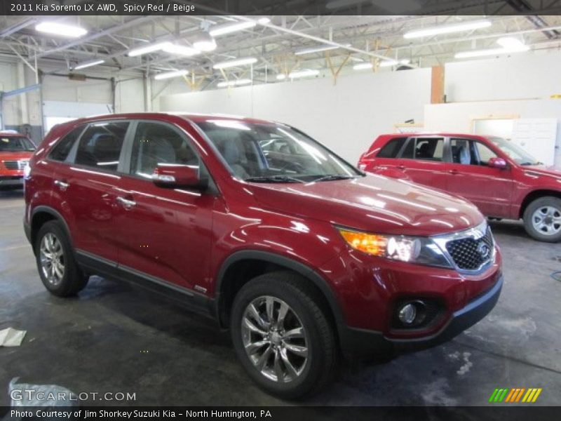 Spicy Red / Beige 2011 Kia Sorento LX AWD
