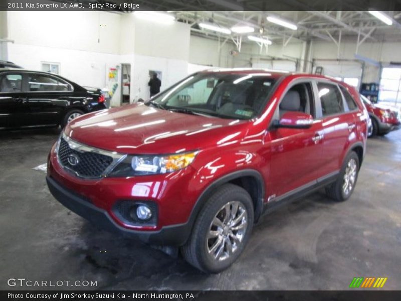 Spicy Red / Beige 2011 Kia Sorento LX AWD