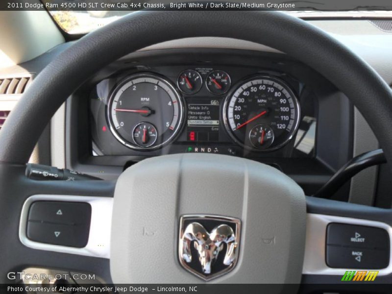 Bright White / Dark Slate/Medium Graystone 2011 Dodge Ram 4500 HD SLT Crew Cab 4x4 Chassis