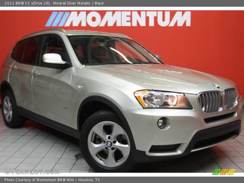 Mineral Silver Metallic / Black 2011 BMW X3 xDrive 28i