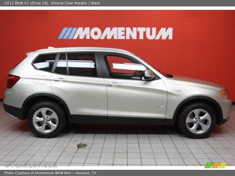 Mineral Silver Metallic / Black 2011 BMW X3 xDrive 28i