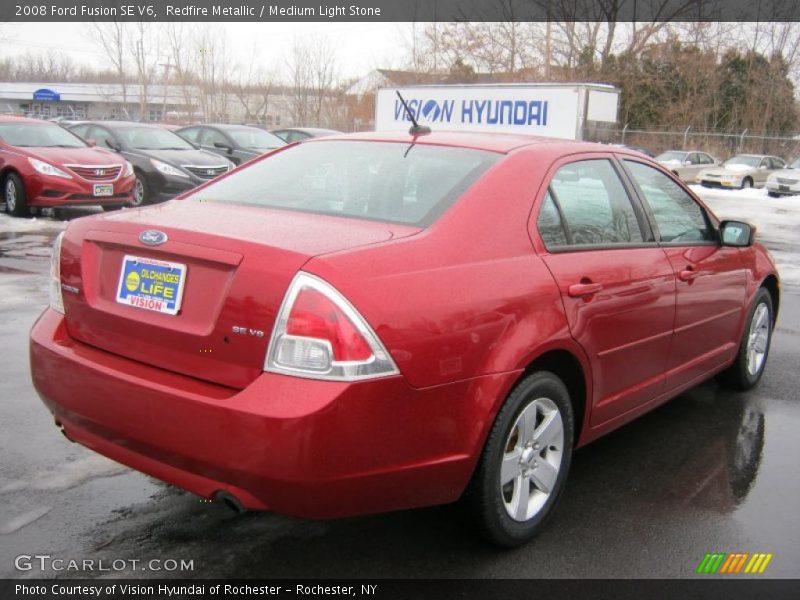 Redfire Metallic / Medium Light Stone 2008 Ford Fusion SE V6