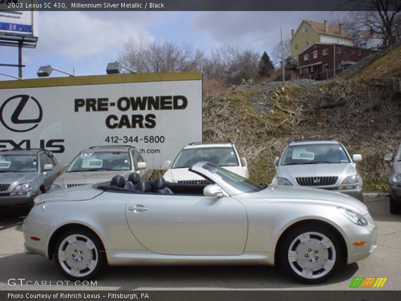 Millennium Silver Metallic / Black 2003 Lexus SC 430