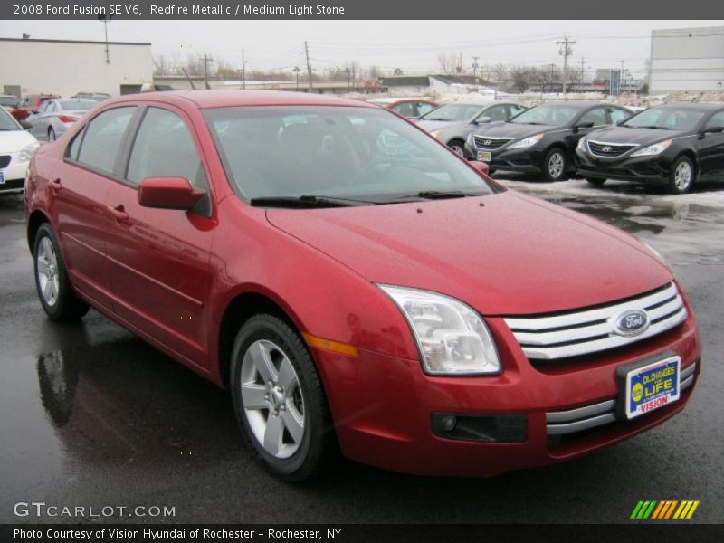 Redfire Metallic / Medium Light Stone 2008 Ford Fusion SE V6