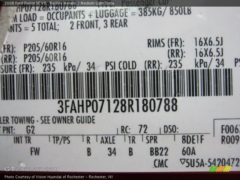 Redfire Metallic / Medium Light Stone 2008 Ford Fusion SE V6