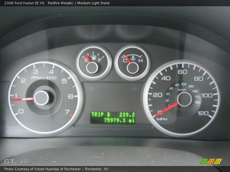 Redfire Metallic / Medium Light Stone 2008 Ford Fusion SE V6