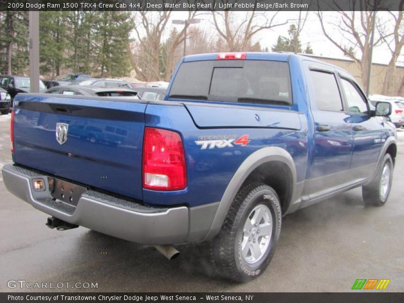 Deep Water Blue Pearl / Light Pebble Beige/Bark Brown 2009 Dodge Ram 1500 TRX4 Crew Cab 4x4