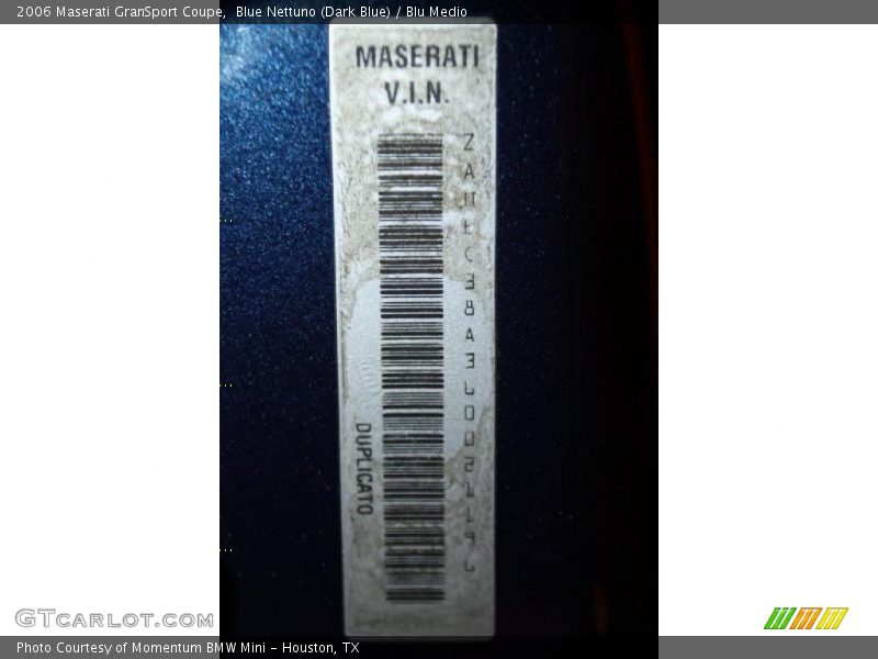 Blue Nettuno (Dark Blue) / Blu Medio 2006 Maserati GranSport Coupe