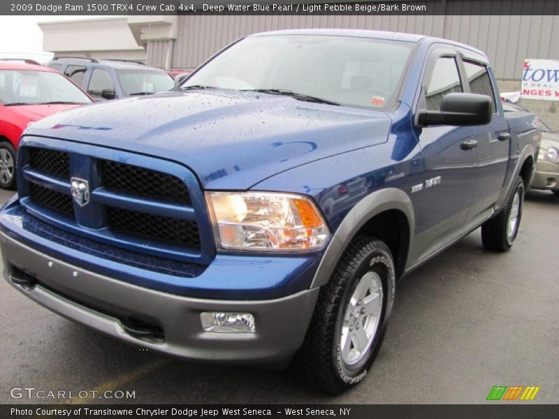 Deep Water Blue Pearl / Light Pebble Beige/Bark Brown 2009 Dodge Ram 1500 TRX4 Crew Cab 4x4