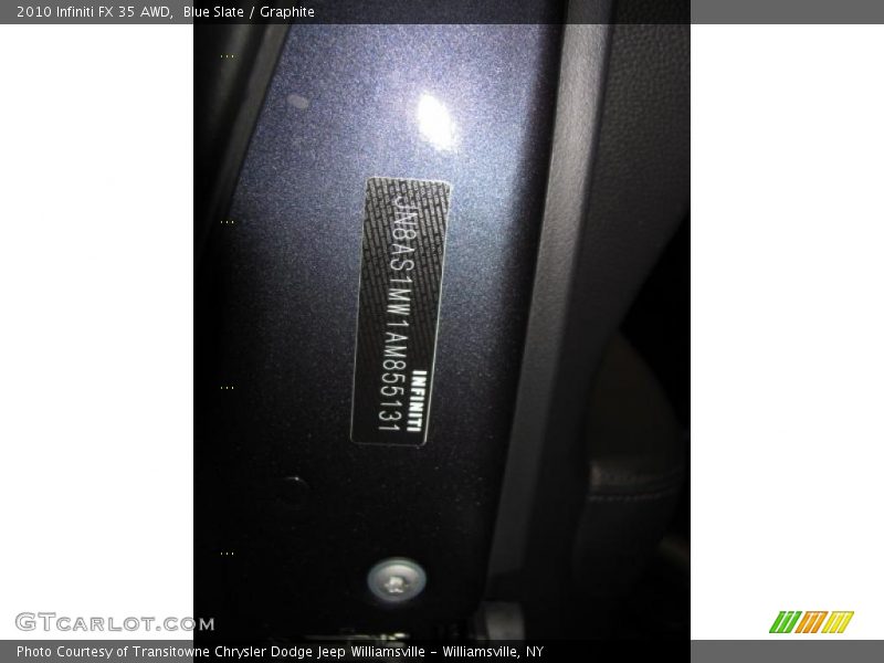 Blue Slate / Graphite 2010 Infiniti FX 35 AWD