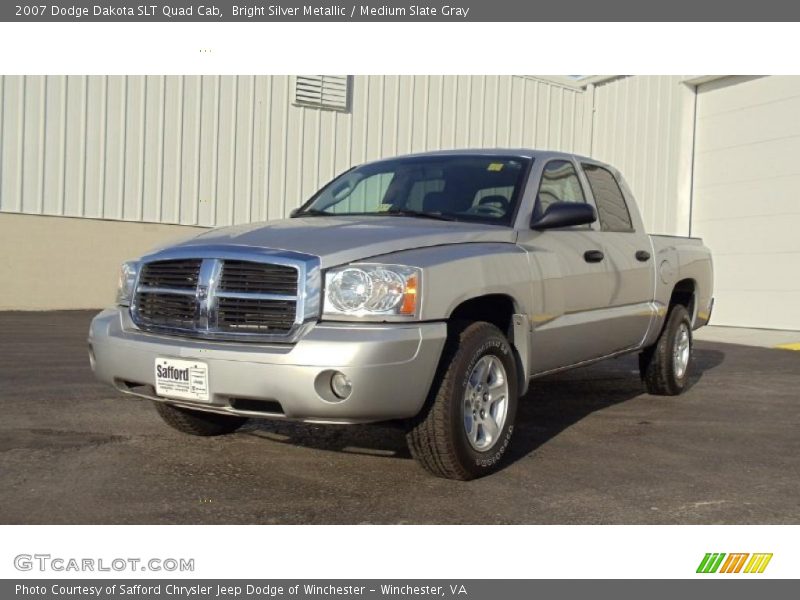 Bright Silver Metallic / Medium Slate Gray 2007 Dodge Dakota SLT Quad Cab