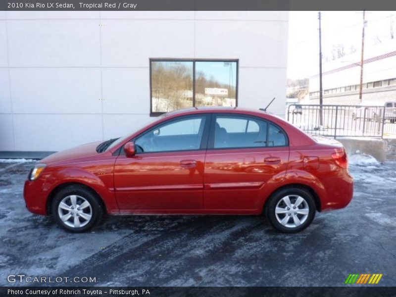 Tropical Red / Gray 2010 Kia Rio LX Sedan